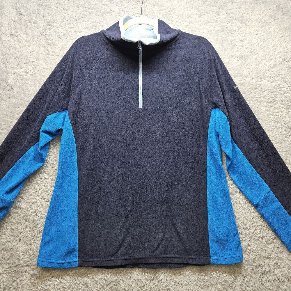 Columbia Womens Blue Fleece 1/4 Zip XL Sweatshirt Casual Layer Sweater